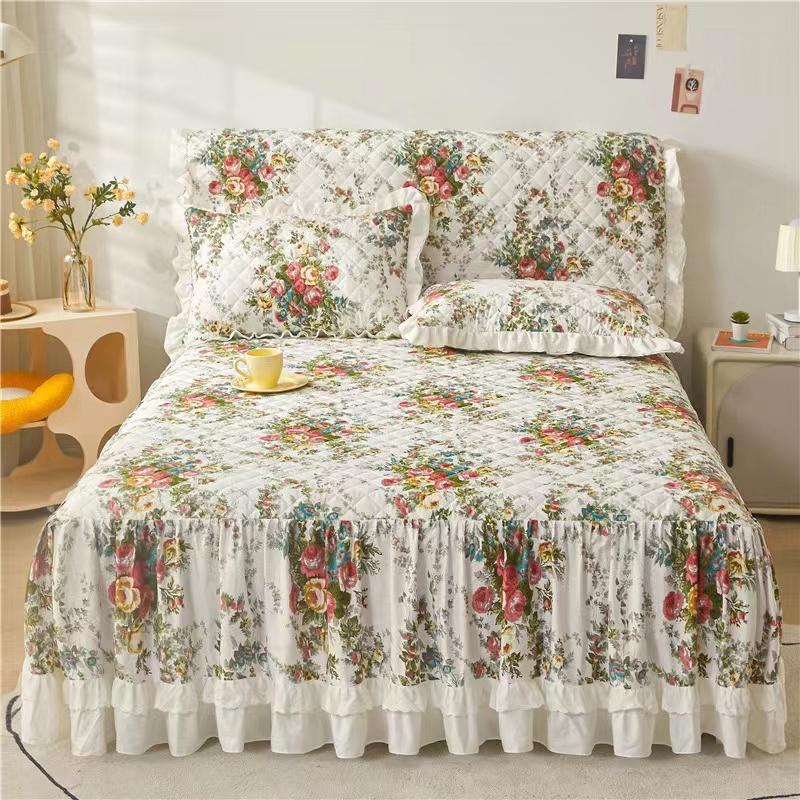Юбка-кровать с утолщенной подкладкой принцессы, нескользящая юбка на плоской кроватке, стеганое покрывало, мягкая теплая юбка для кровати размера «king-size» без наволочки