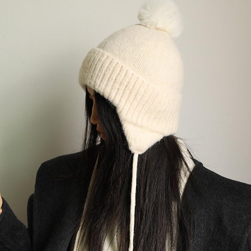 Women'S Knitted Hat Autumn And Winter Warm Earmuffs Korean Style Hat