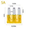 AMP Micro 3 Fuse, 3 Prong Micro Blade Fuse, Applicable to The Maintenance, Replacement of Car, Automobile Trucks, Ships, Automotive Lighting (60PCS)