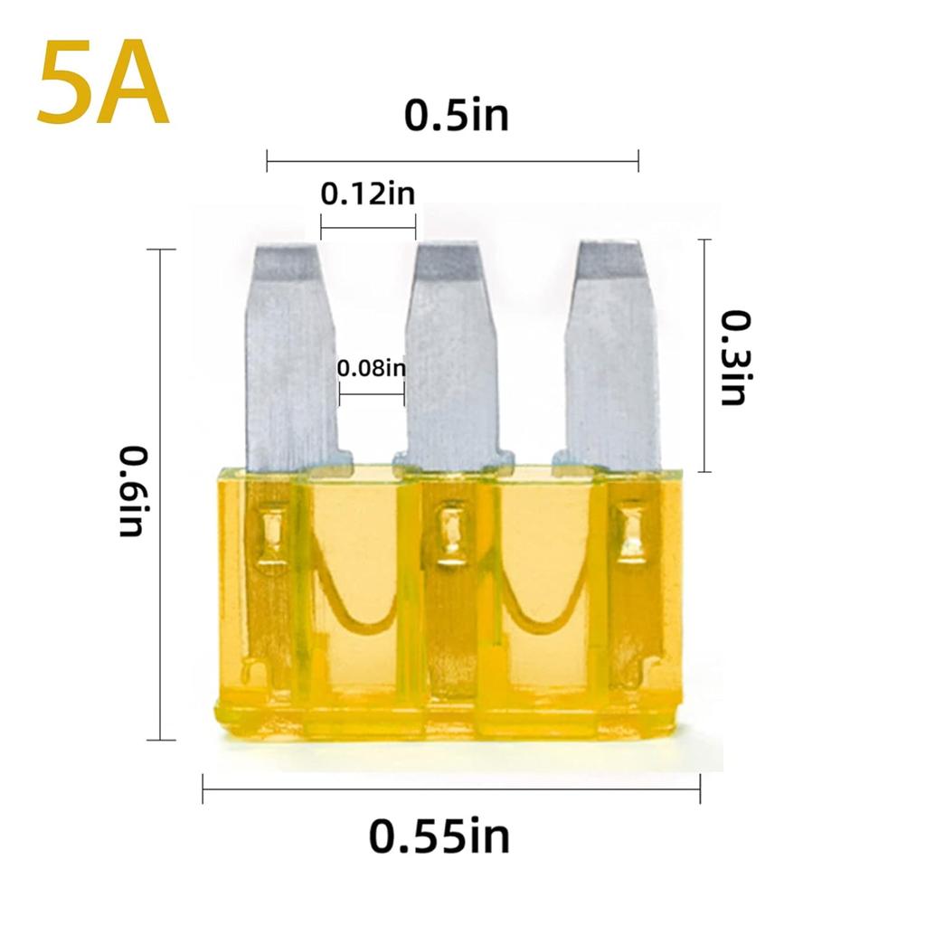 AMP Micro 3 Fuse, 3 Prong Micro Blade Fuse, Applicable to The Maintenance, Replacement of Car, Automobile Trucks, Ships, Automotive Lighting (60PCS)