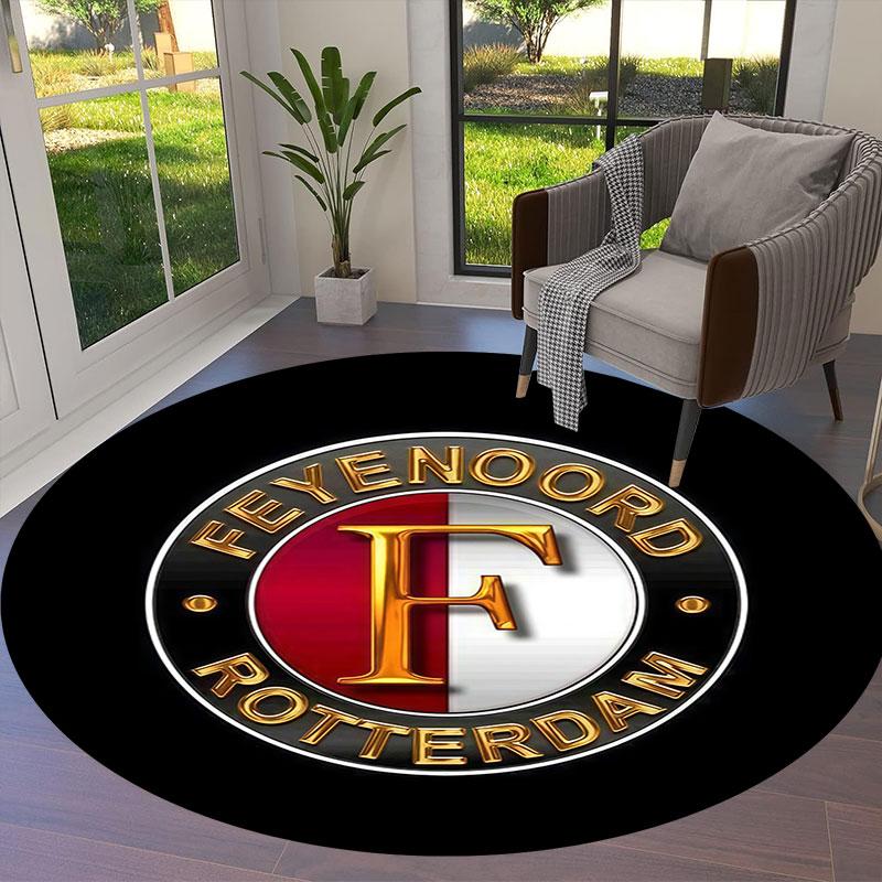 Feyenoord Round Area Rug,Carpet Rug for Living Room Bedroom Sofa Playroom Decor,Non-slip Floor Mat