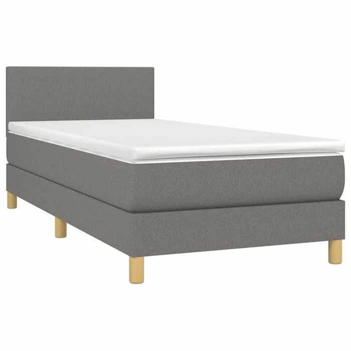 Maison Exclusive - Sommier à lattes de lit avec matelas Gris foncé 80x200 cm Tissu