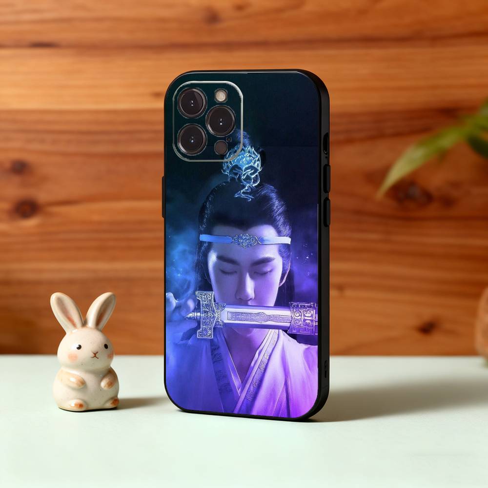 Y-Yibo W-Wang Чехол для телефона The U-Untamed Для iPhone17,16,15,14,13,12Plus,Pro Max,XS,5G Мягкий Силиконовый Черный Чехол