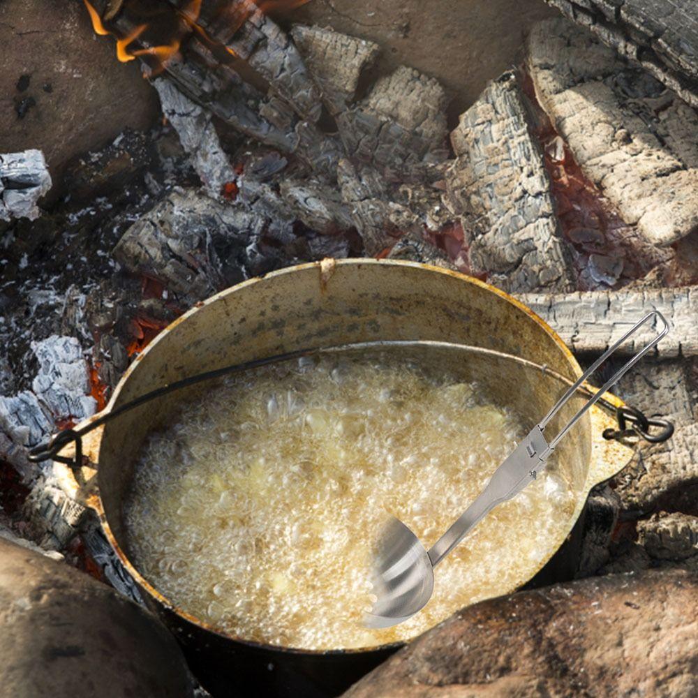 Outdoor Tool Travel Kitchen Tool Outdoor Tableware Folding Spoon Foldable Spoon Colander Soup Ladle