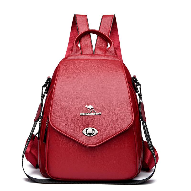 Женский рюкзак из мягкой кожи, дорожная сумка из искусственной кожи