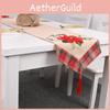 Beautiful Red Flower Burlap Table Runner Perfect For Festive Christmas Decorations