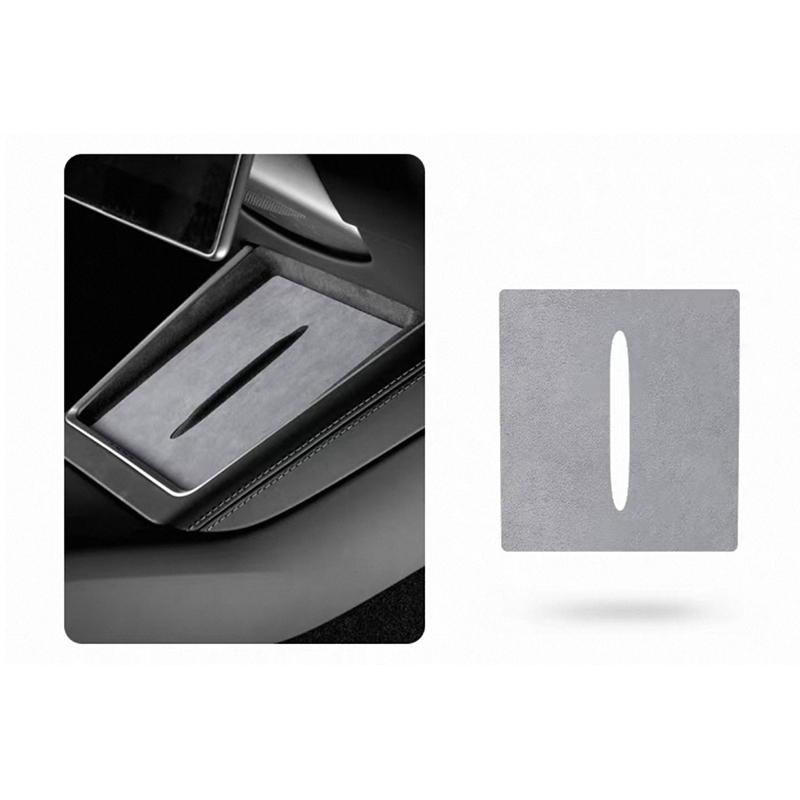 For Tesla Model YL 2026 Central Control Wireless Charge Panel Suede Protective Sticker Car Interior Accessories