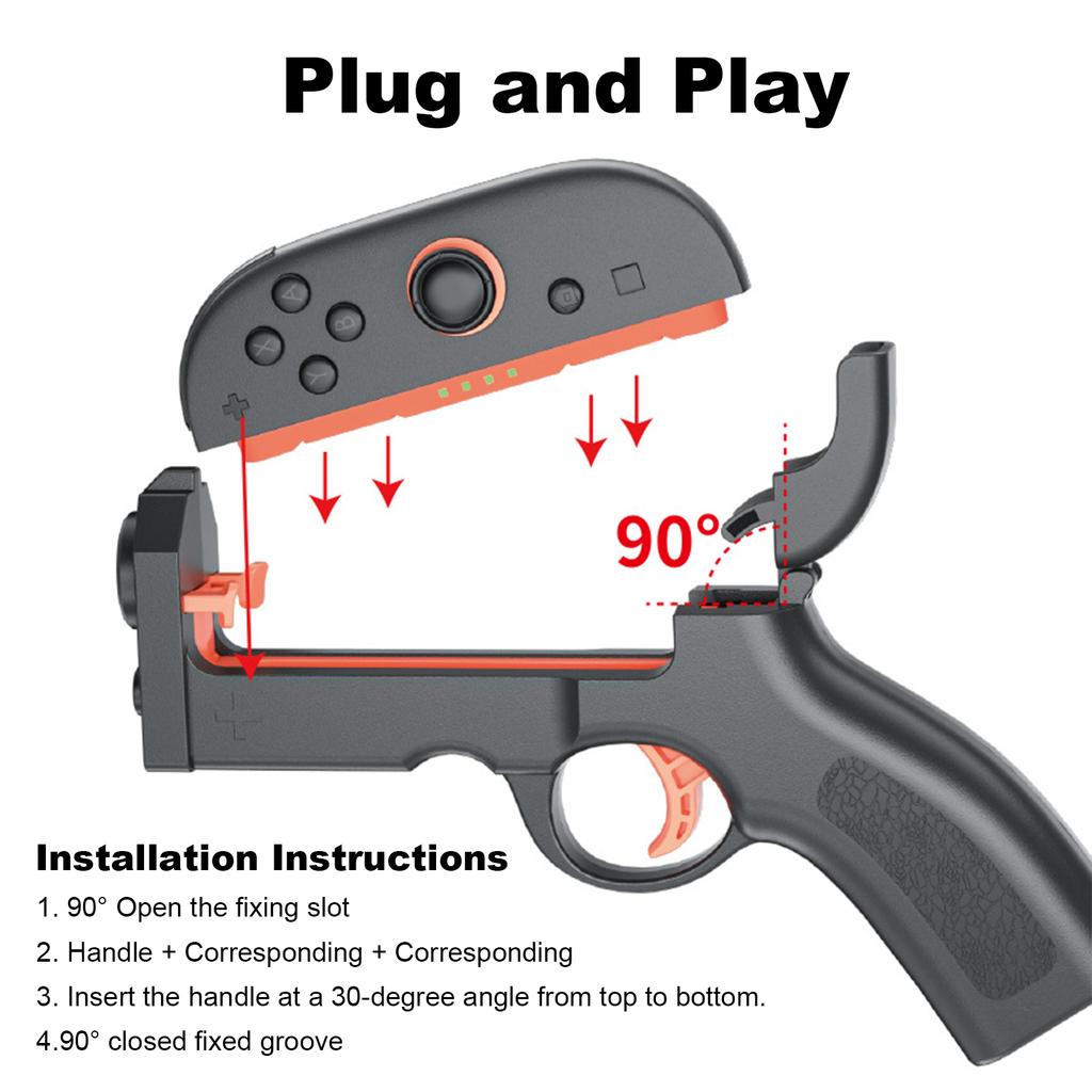 Стрелковый пистолет-контроллер для Switch 2 Joycon Левый Правый Держатель Рукоятки Соматосенсорный Игровой Пистолет Джойпад Игровые Аксессуары