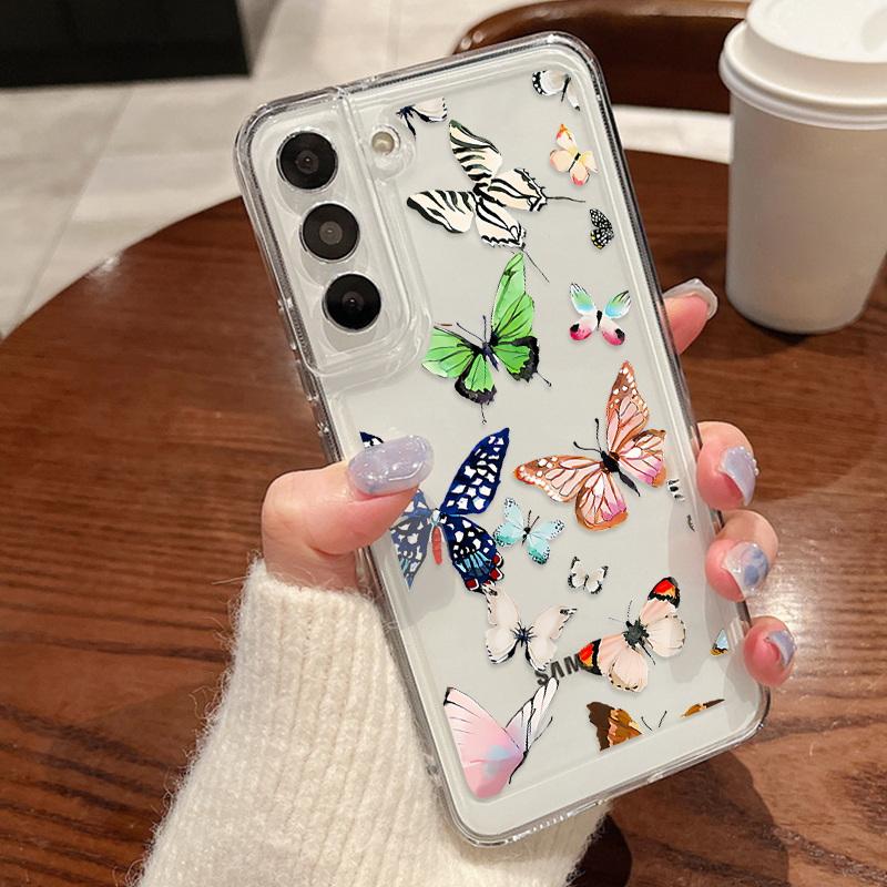 Чехол для телефона с цветными лозами для Samsung S25 Ultra S24 FE S23 A56 A36 A55 5G A16 A25 A35 A33 A54 S22 Plus, противоударный, прозрачный, силиконовый чехол