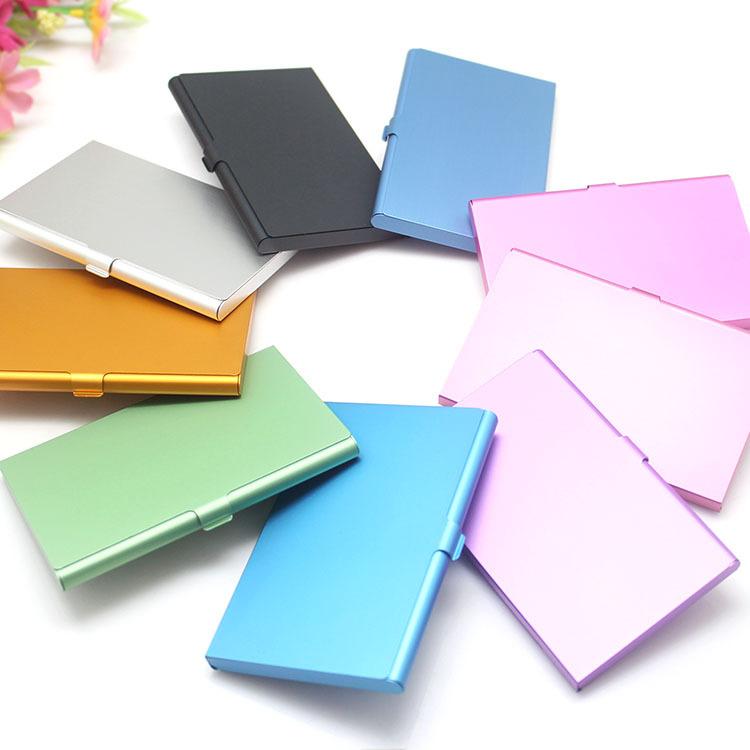 Colorful High-value Luxury Aluminum Flip Cover Business Card Box, Portable, Fashionable and Simple Business Card Box