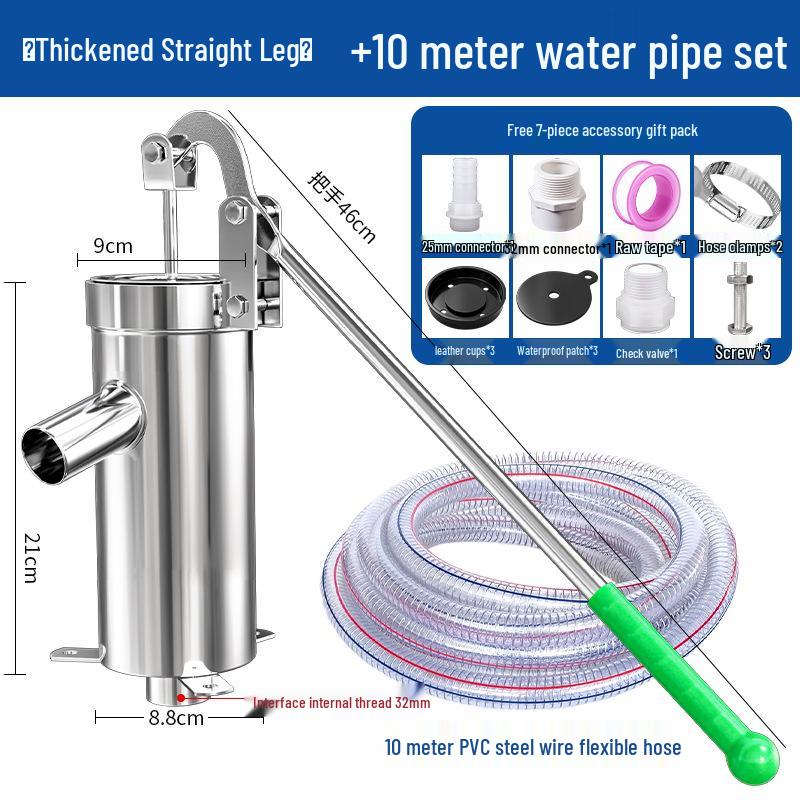 Stainless Steel Manual Hand Pump for Old-Fashioned Rural Wells
