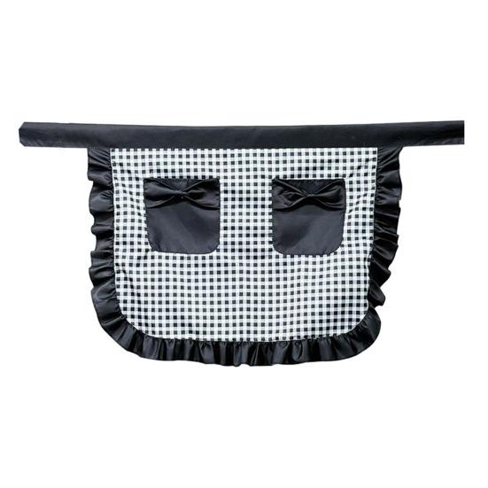 Кухонный фартук Yousheng с двойными карманами, отделанный оборками полуфартук с регулируемыми завязками, фартук для кондитерской промышленности в западном стиле