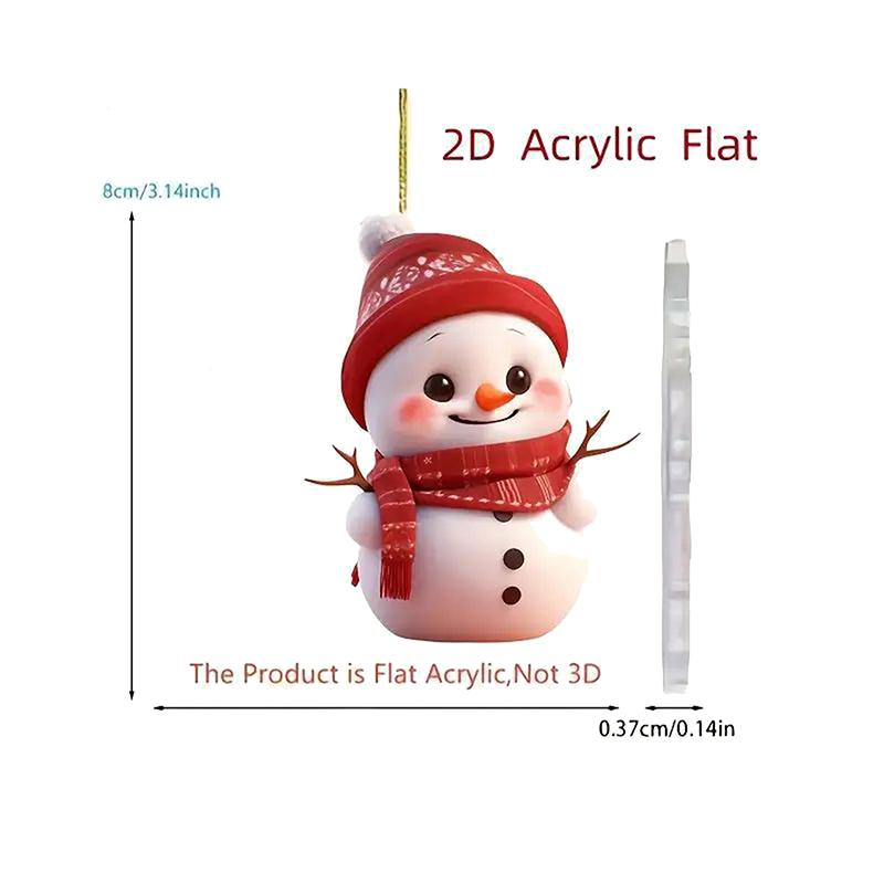 1 шт. 2D акриловый мультяшный рождественский снеговик для дома, сада, рождественской елки, праздничные украшения, принадлежности для рождественского украшения