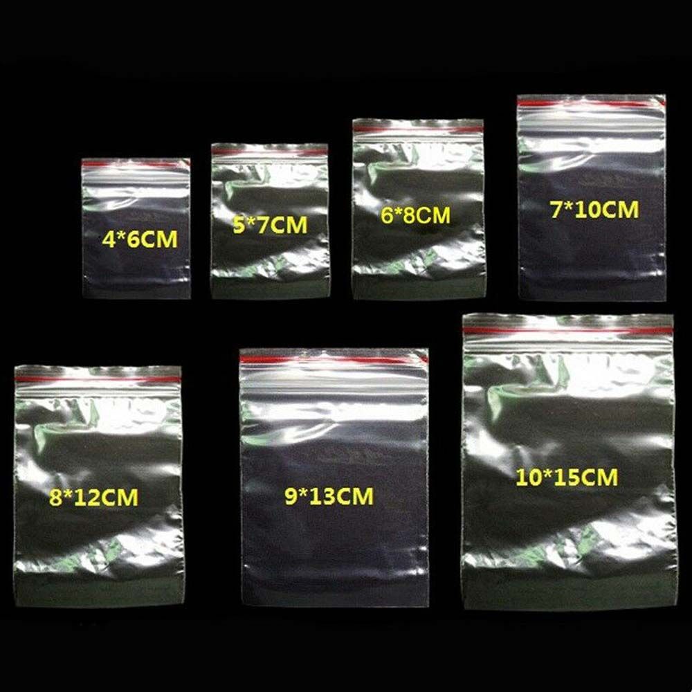 100Pcs Clear Moisture-proof Snacks Food Storage Plastic Bags Sealing Bag Kitchen