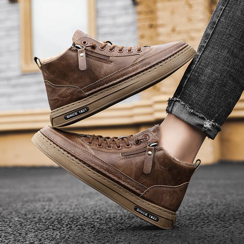 Зимние зимние ботинки для мужчин и женщин, сохраняющие тепло, хлопковая обувь, уличная походная обувь, плюшевые теплые высокие ботильоны, мужские кроссовки