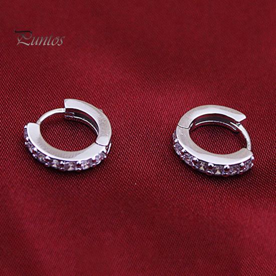 Круглые серьги Модные Сплав Одиночный обруч Ряд страз для Банкета Стразы