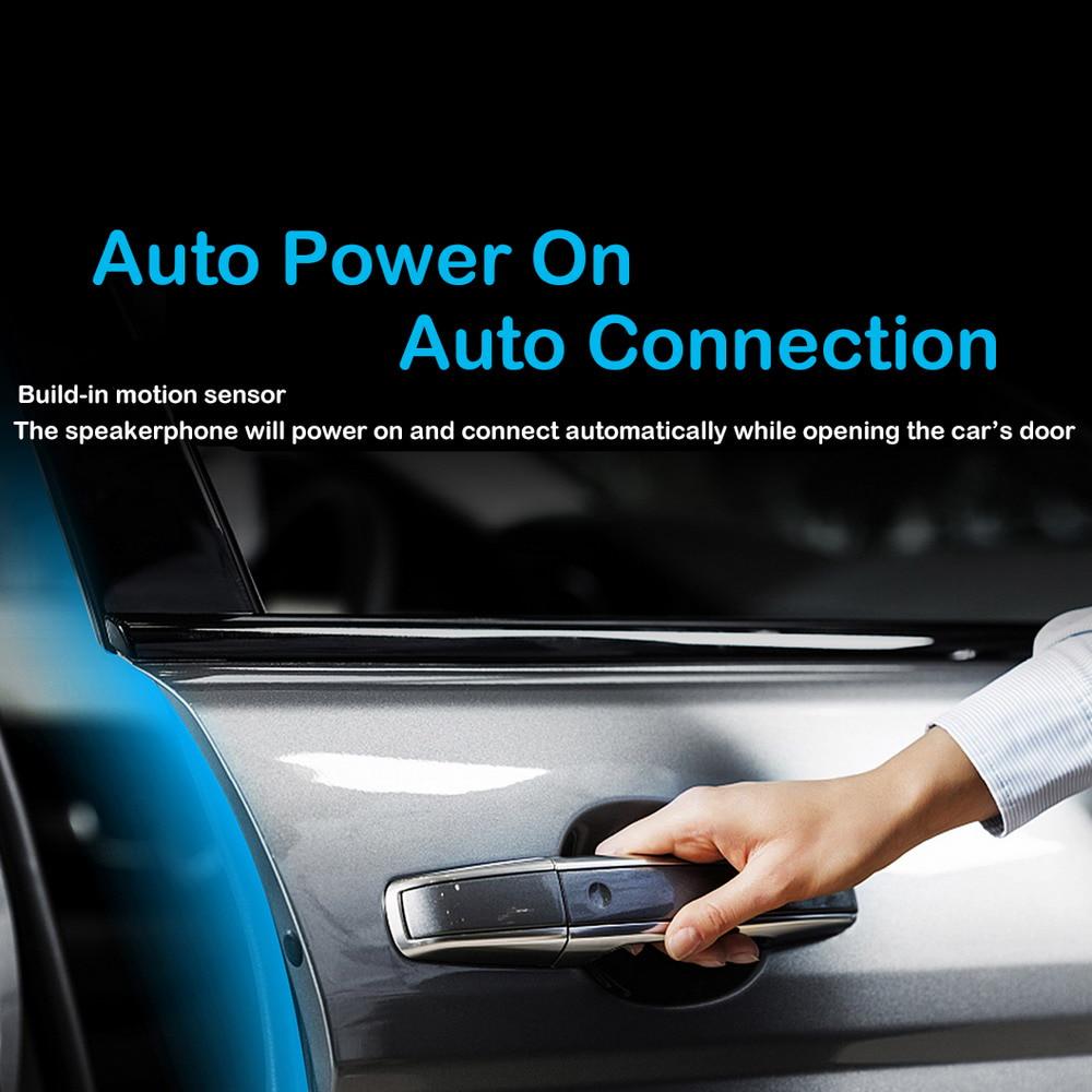Автомобильный комплект громкой связи Bluetooth 4.2, зажим для солнцезащитного козырька, беспроводной аудиоприемник, громкая связь, музыкальный плеер, двойной микрофон