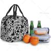 Spider Halloween and Ghost Lunch Bag Insulated Reusable Lunch Box Thermal Cooler Tote Bags Container for Women Work Trip