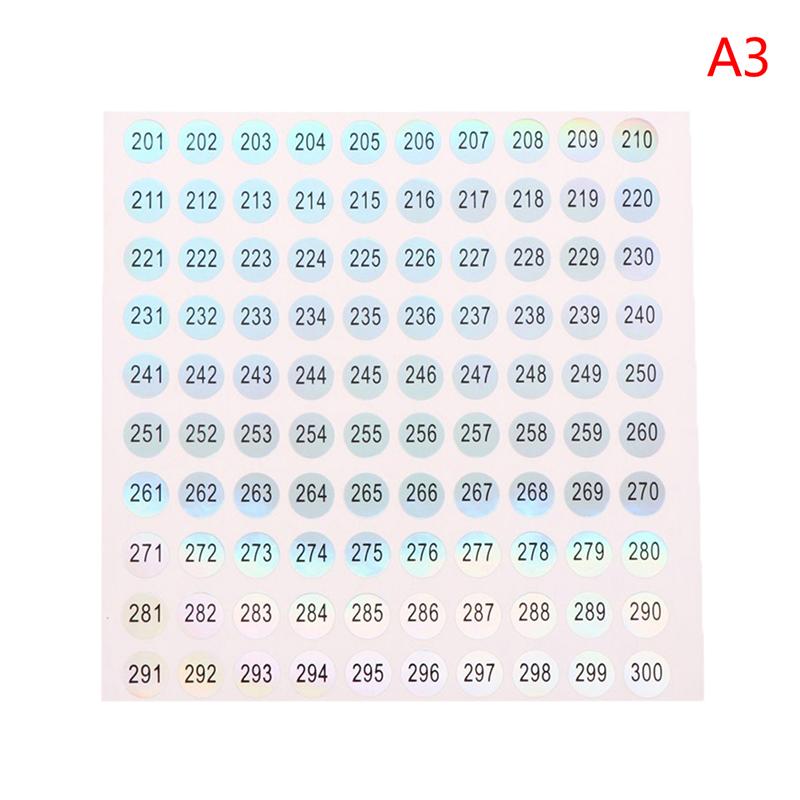 1-1000 Круглая водонепроницаемая наклейка с номером ногтя Цифровая этикетка Самоклеящиеся цифры ARI