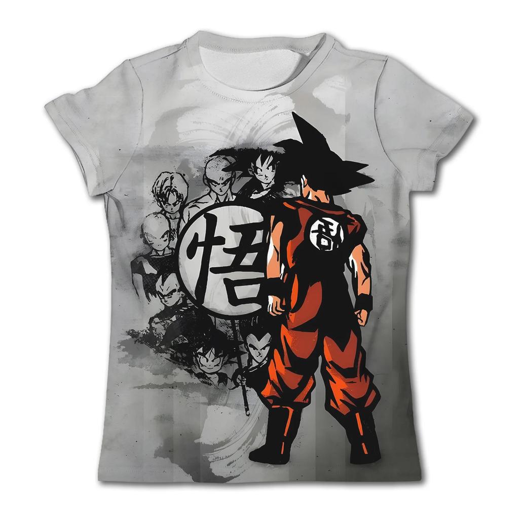 Детская летняя аниме футболка Dragon Ball Super Saiyan Goku Kakarot Vegeta Мальчики Короткий рукав Мужчины Женщины Одежда Топы