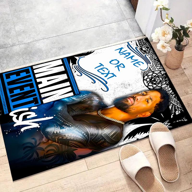 Custom JEY USO YEET Mat Personalized Name, Polyester Washable Indoor Entryway Rug, Gift for Christmas, Easter, Thanksgiving Day