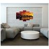 Feeby Feeby Five piece picture canvas print, Brooklyn bridge and manhattan at sunset