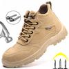 Outdoors Men Safety Shoes Construction Work Boots Safety Steel Toe Shoes Men Puncture-Proof Protective Shoes Welder Boots Men