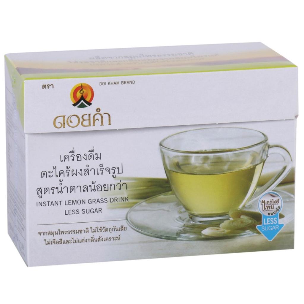 Doi Kham Instant Lemongrass Powder Drink Less Sugar 9 G. X 12 Sachets (1 Box) / 9 G. X 36 Sachets (3 Boxes) / 9 G. X 72 Sachets