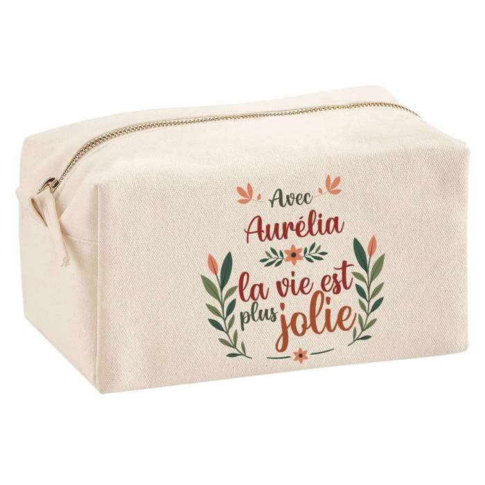 Trousse multifonction Aurélia la vie est plus jolie Cadeau Anniversaire Idée Personnalisé | Trousse Scolaire Fournitures Bureau