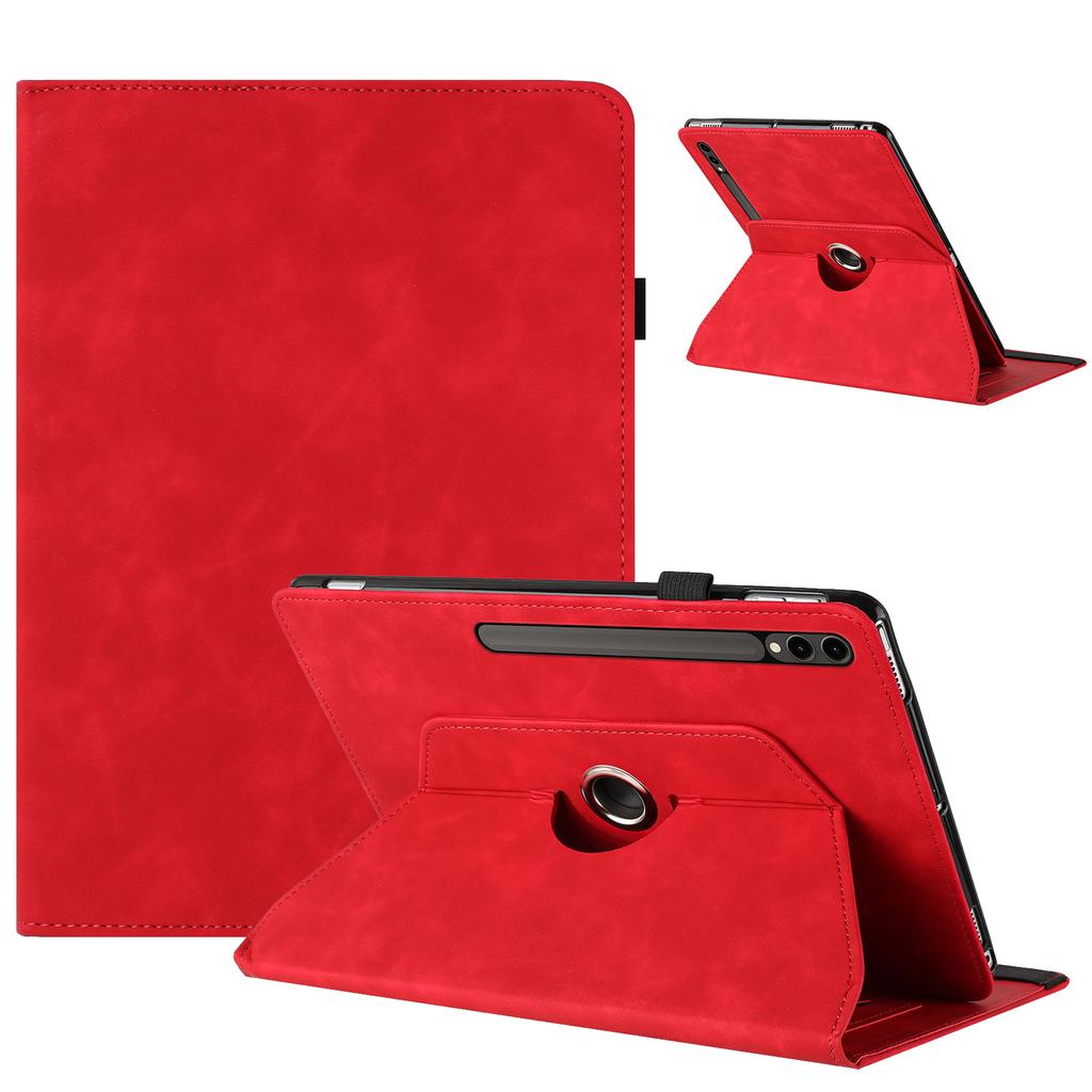 Чехол для планшета для Samsung Galaxy Tab S10+/S9+/S9 FE+ с вращающейся подставкой, однотонный чехол из ПУ кожи