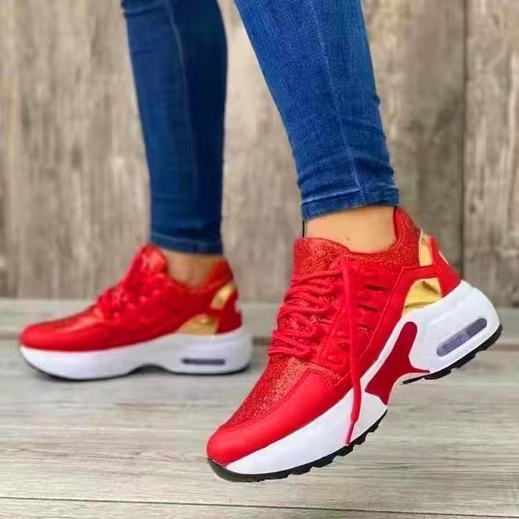 Sneakers New Fashion Wedge Platform Plus Size Casual Sports Shoes Women Lace-up Mesh Breathable Women's Vulcanized Shoes