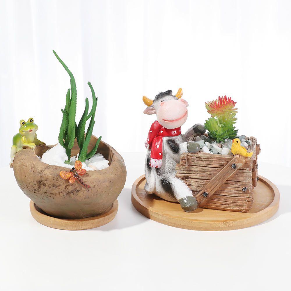 Декоративный держатель для суккулентов для бонсай из бамбука, поднос из дерева, основание цветочного горшка, шестиугольник, прямоугольник, круг, квадрат