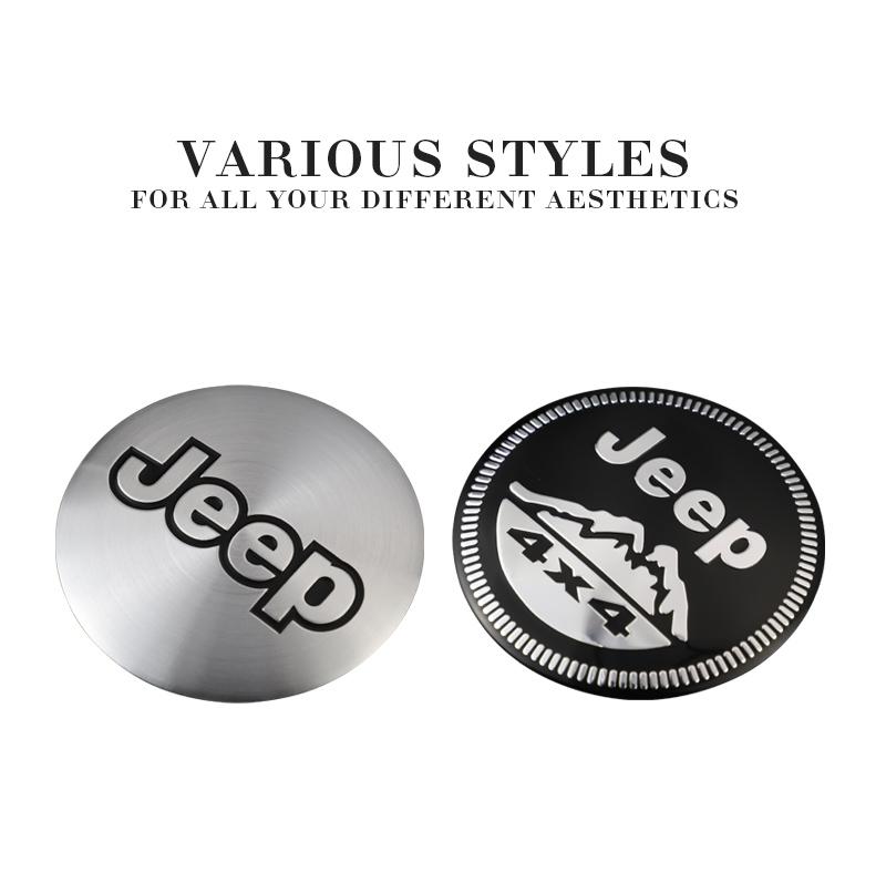 4Pcs 56mm Car Emblem Auto Wheel Center Hub Caps Decal Accessories For Jeep Wrangler Renegade Compass Grand Cherokee Patriot