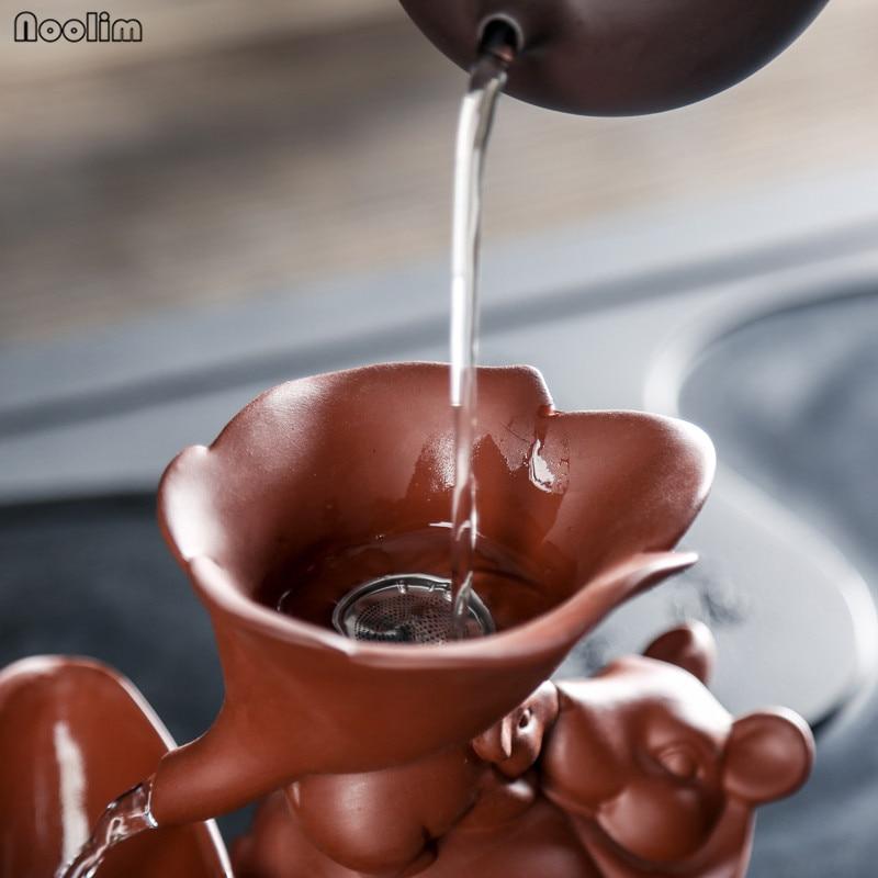 Чайный фильтр, фиолетовая глина, утечка с красивой чашкой, посуда для кунг-фу, аксессуары для чайной церемонии, быстрое ситечко