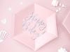 Partydeco Talerzyki Happy Bday  Pudrowy Róż  20Cm / 6 Szt