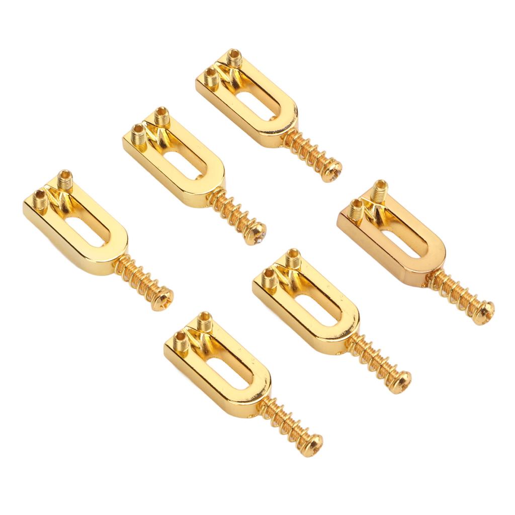 6Pcs U Shaped Electric Guitar Bridge Saddles Tremolo Metal Roller Screw Saddle Replacement