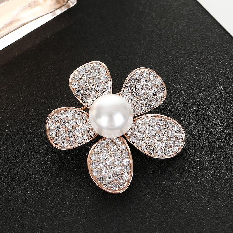 Высококлассная женская модная брошь с бриллиантами и жемчугом, с нежным ароматом и антибликовым аксессуаром-брошью