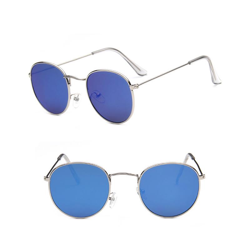 Мода Мода Круглая Рамка Стеклянные Аксессуары Солнцезащитные Очки Светоотражающий Тени Тенденция Красочные Для Женщин Анти-УФ