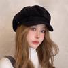 Warm Newsboy Hat Short Brim Painter Hat Fashion Suede Berets  Daily