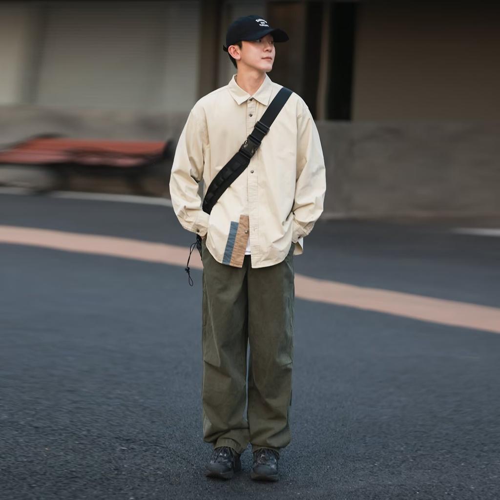 2024 Letter Long Sleeve Shirt Japanese Hong Kong Style Ins Loose Shirt Boys Summer Trendy Versatile Casual Coat