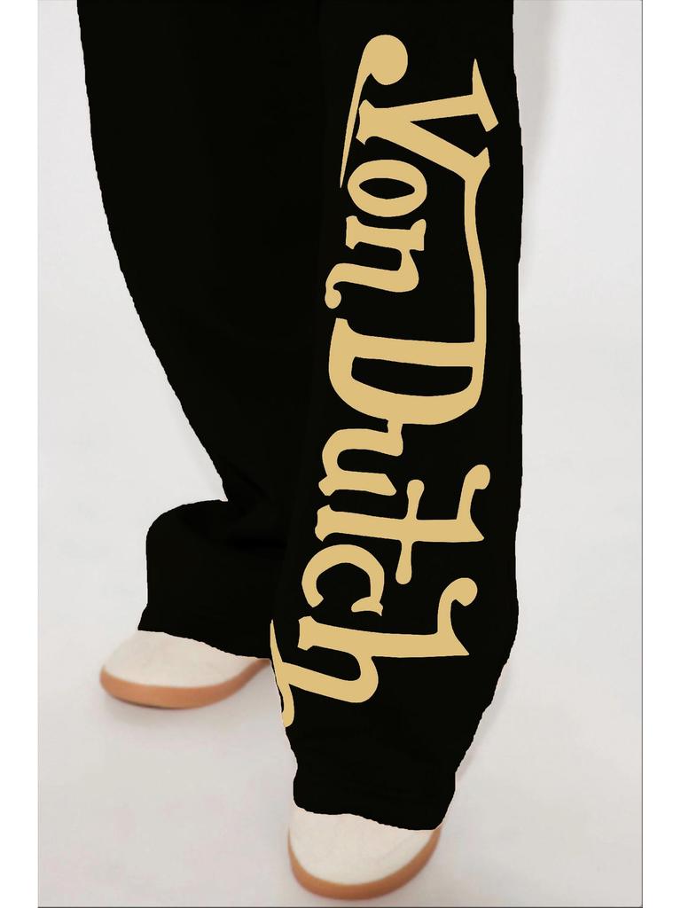 Женский комплект с принтом Von Dutch: Свободная, Повседневная и Модная Уличная Одежда для Комфортной Ежедневной Носки.