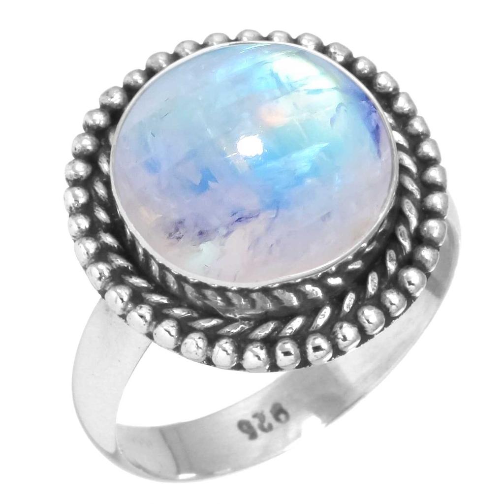 Кольцо из стерлингового серебра 925 пробы Женское Драгоценный камень Ручная работа Ювелирное изделие Подарок на помолвку Малахит Лунный камень Розовый кварц Красный камень Дымчатый топаз Тигровый глаз Бохо