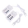 1Pc Us Plug 6Ports Multiport Usb Charger 35W Pd Type-C Mobile Phone Fast Charge Wall Chargers Typec Usb Hub Adapter