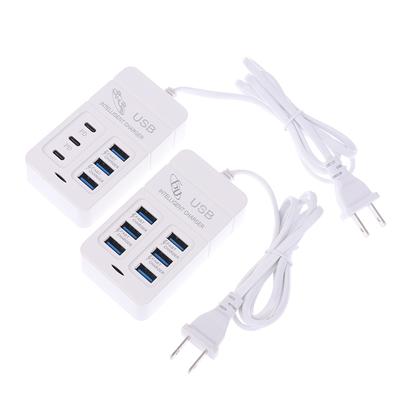 1 шт., многопортовое зарядное устройство Us Plug 6 портов, 35 Вт, Pd Type-C, быстрая зарядка мобильного телефона, настенные зарядные устройства, USB-концентратор TypeC
