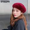 Women's Autumn Winter Cold-proof Windproof Solid Color Plush Hats Women's Verstaile Casual Retro Elegant Warm Hats