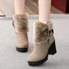 Women Martin Shoes Fur Winter Warm Snow Ankle Boots Ladies Plus Size