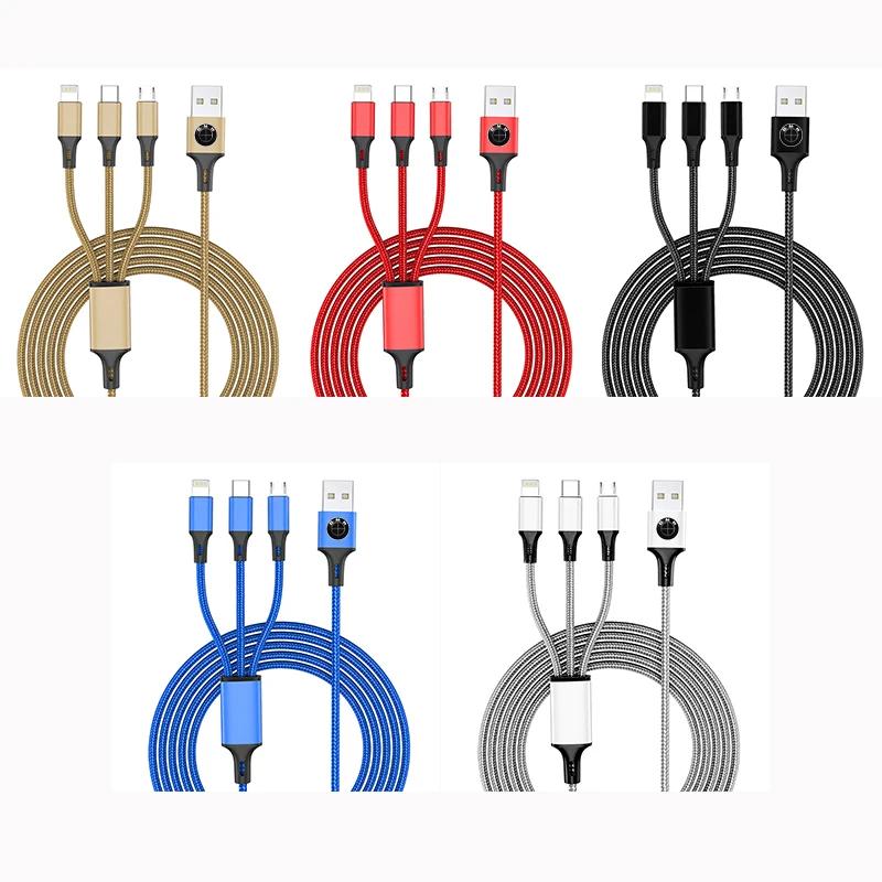 BAIM3 2025 Горячий Автомобильный 3-в-1 Быстрозарядный Шнур Для iPhone Huawei USB Type C Для BMW 50-й M F20 E36 E92 E87 E30 E46 E91 F31 X5 E53 E34 F1