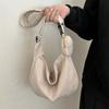 Large Capacity Canvas Bag with Coin Purse Cream Color Simple Dumpling Bag Girls