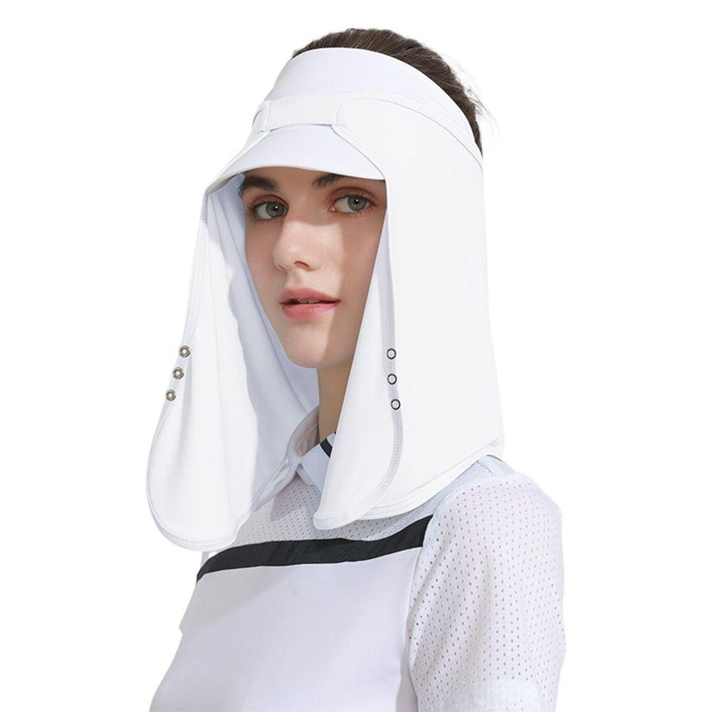 UPF50+ Bucket Cap Neck Cover Scarves Mask New Ice Silk Scarf Summer