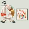 Women's Silk Cartoon Scarf Square Headband Little Luxury Hair Ribbon Office Lady Handkerchief Female Design Print Foulard AC2231
